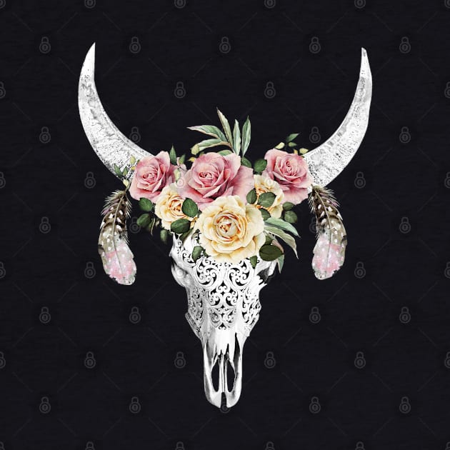 Cow skull floral 1 by Collagedream